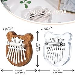 Lot de 2 mini piano à pouce Kalimba 8 touches, piano portable en bois massif Mbira pour enfants et adultes, cadeau… - Les Beatles, Paul McCartney, John Lennon, RIngo Starr, George Harrison Lot de 2 mini piano à pouce Kalimba 8 touches, piano portable en bois massif Mbira pour enfants et adultes, cadeau… – Image 2
