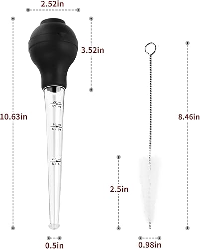 Miniatura 7 de Baster de Pavo de Grado Alimentario para Cocinar y Untar, Bombilla Redonda Desmontable, Baster para Cocinar Bueno para Carne de Aves de Corral,