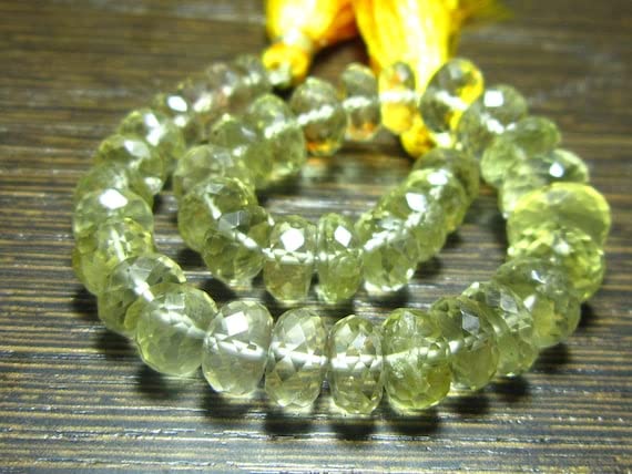 Quartz Citron Facetté AAA Rondelles Supérieures pour Création de Bijoux en Pierres Naturelles 7-9mm