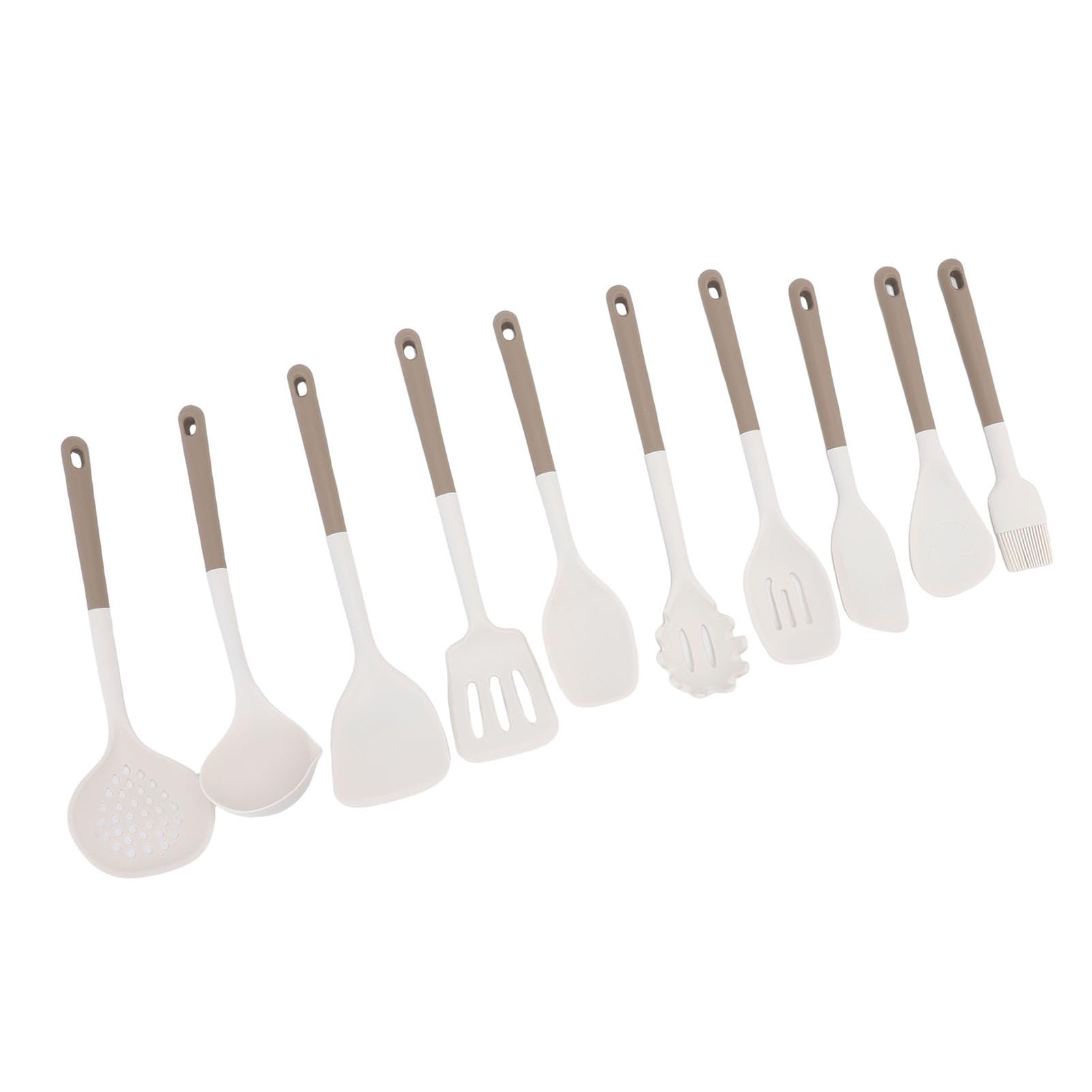 Kochutensilien-Set aus Silikon, Lebensmittelecht, Hitzebeständig Bis 200 °C, Kratzfest, Antihaftbeschichtete Kochutensilien, 10-teiliges Küchenutensilien-Set für Antihaftbeschichtetes