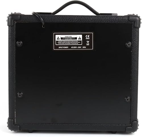 Miniatura 6 de Amplificador de bajo eléctrico de 20 W W, amplificador negro, portátil, mini amplificador de práctica, conector para auriculares, Aux agudos bajos