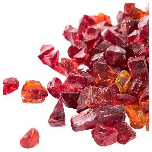 Teamson Home 4 Kg Rocas de Lava para Braseros de Gas, Cristal de Fuego Templado, Seguro para Estufas de Gas de Jardín Exterior, Rojo