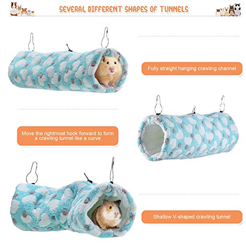 2 Pieces Small Pet Cage Hammock Hanging Tunnel For Small Animals Hanging Bed Cage Guinea Hammock Cage Accessories For Ferret Rat Chincilla Hammock Sleeper Cage Accessories Set (Green, Heart) #TOP3