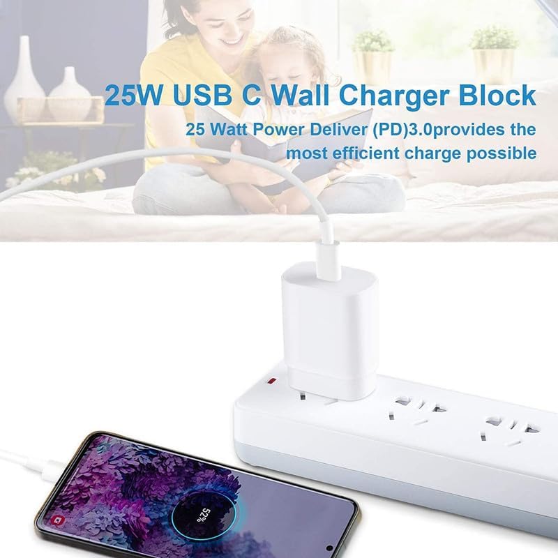 Image of Original 25W Type C Superfast Charging Charger /Adapter with C to C Cable Compatible with S,amsung S23 /S22 Ultra /S21 /21 fe /M14 5G /M54 /M53 5g /M33 /M23 /a34 /A54 5g /a13 /f14 /f23 /f62