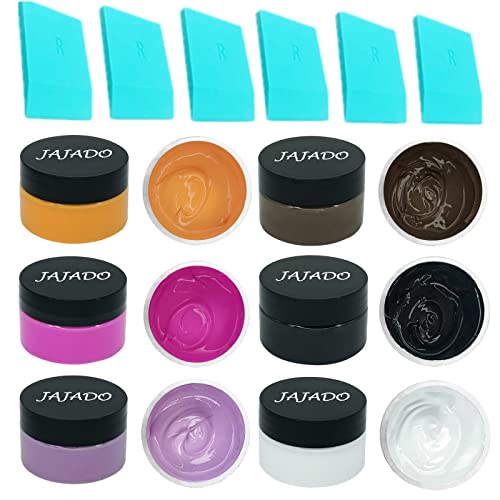 Jajado 6 Jars Chalk Paste Paint With Screen Printing Squeegees, Screen Printing Ink Transfers Paste Adhesive Stencil Chalk Paint For Craft On Wood, Fabric, Glass, Diy Home Decor Art Craft Project #TOP18