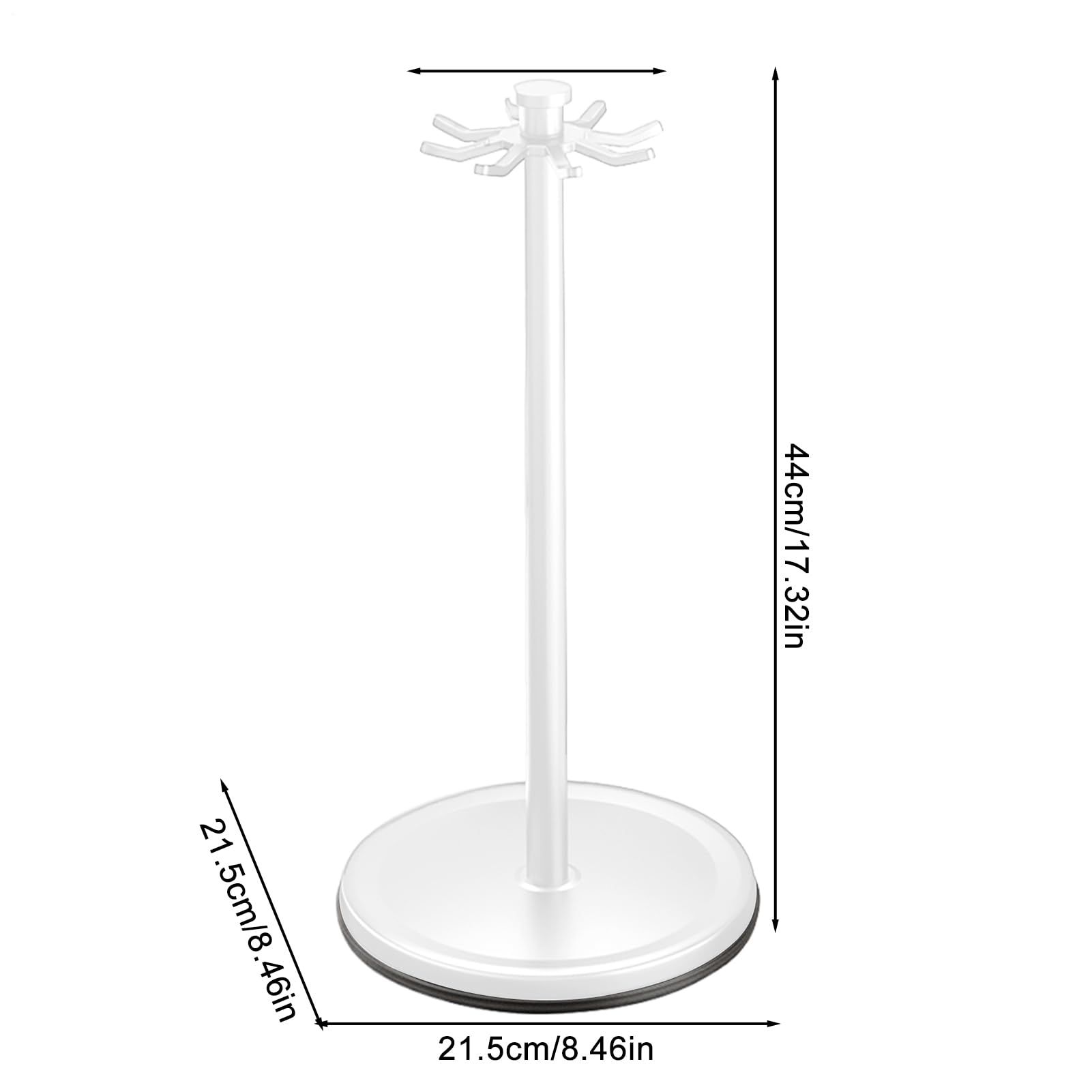 Organizer da cucina girevole a 360°, accessorio stabile per il piano di lavoro, per spatole, fruste e cucina, supporto compatto con 8 ganci per utensili da cucina