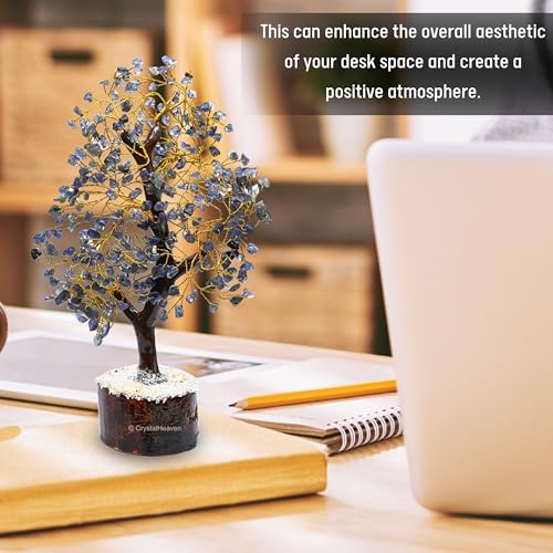 Image of Certified Iolite Crystal Tree for Good Luck - Healing Crystals Money Tree for Wealth, Positive Energy at Home Office - Decorative Spiritual Gifts for Vastu, House Warming