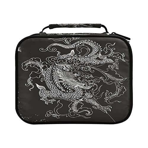 Schwarzer Chinesischer Drache Große Kapazität Federmäppchen Stifftehalter Federtaschen Mäppchen Schlamperbox Kosmetik für Jungen Mädchen Schule Schüler Cover