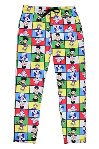 Hunter X Hunter Men's Gon Killua Kurapika Leorio Hisoka Character Grid Adult Lounge Bottoms Pajama Pants3