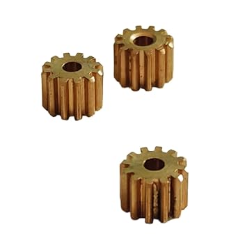 Shaft Pinion 3pcs Mini 9 Teeth Copper Pinion 1mm Inner Hole 3.2mm Diameter Cylindrical Gear Model Airplane DIY Drone Straight Teeth Gear Motor Transmission