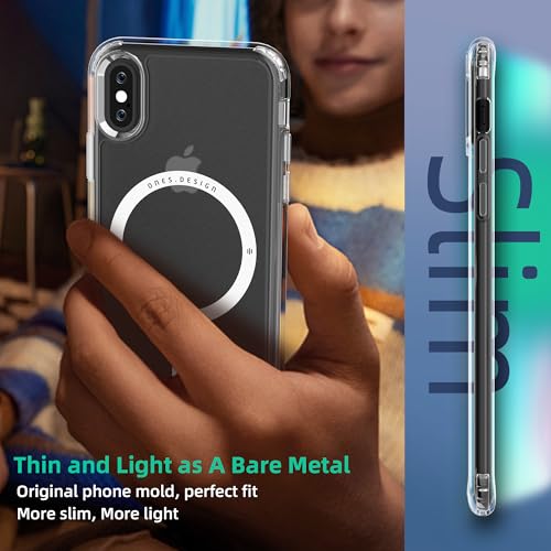 Image of ONES for iPhone X /XS Case, Translucent Matte Magnetic Phone Case Compatible with Magsafe, Military-Grade Shockproof Cover, Anti-Yellowing Hard Slim Protective Matte Case for iPhone X /XS