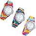 Lancardo Rhinestone Rainbow Color Silicon Jelly Fun Play Watches for Women Girls (3 color) (Pack of 3)