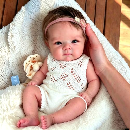 Muñeca Reborn Niña 18 pulgadas Cuerpo completo de silicona miniatura 1