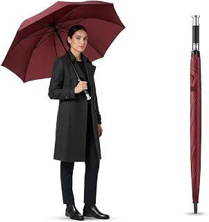 Roughhouse Windproof Double Canopy Umbrella | Automatic Open | Heavy Duty Large Coverage Rain Umbrella with Ergonomic Hand... Price In India