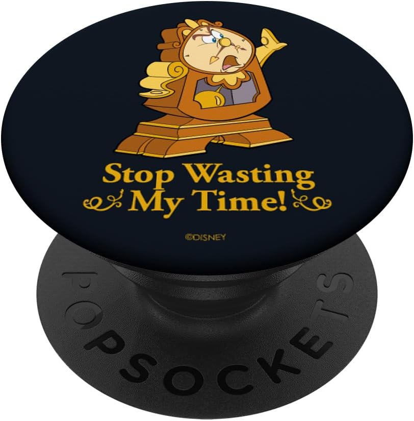 Disney Beauty and the Beast Cogsworth Stop Wasting My Time PopSockets PopWallet for MagSafe