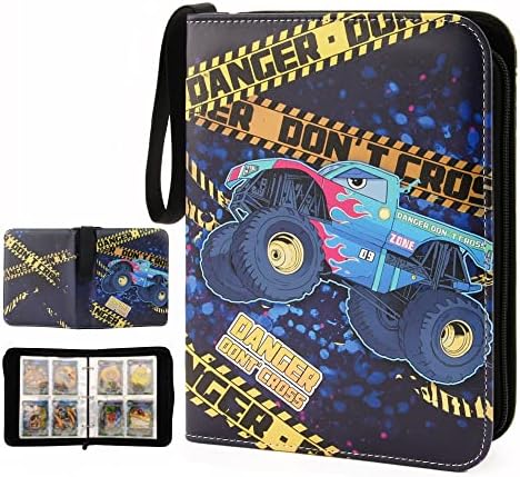Trading Card Binder, 4 Pocket 65 Pages Holds Up to 520 Cards Carrying Case Binder Album, Card Holder Card Collection Folder Trading Card Holder for Gift