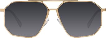 DUCO Polarized Sunglasses Men Women Retro Classic Square Sun Glasses Oversized Vintage Metal Frame Trendy Shades DC3032