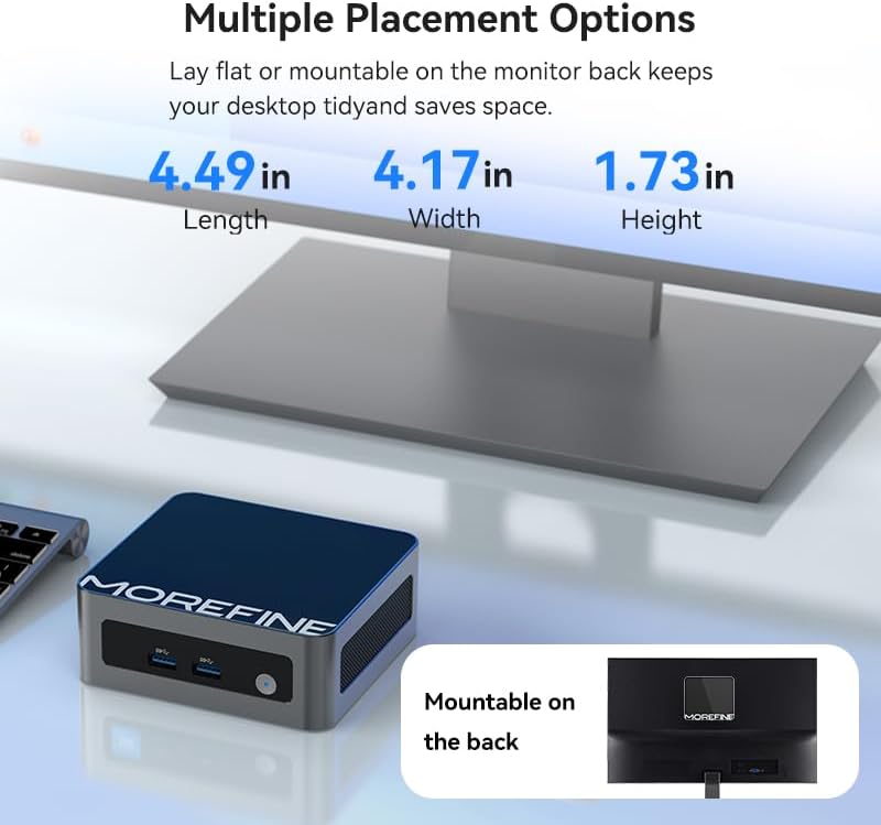 MOREFINE M9 Mini PC placement options