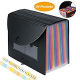 acordeon grande vox ★ ALTA CAPACIDAD: los organizadores de archivos se pueden utilizar para archivar documentos de tamaño A4 y carta, 24 bolsillos perfectos para almacenar su archivo, mantenerse firmes, que pueden contener más de 3000 hojas.