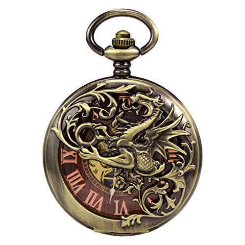 Treeweto-Antique-Dragon-Mechanical-Skeleton-Pocket-Watch-with-Chain