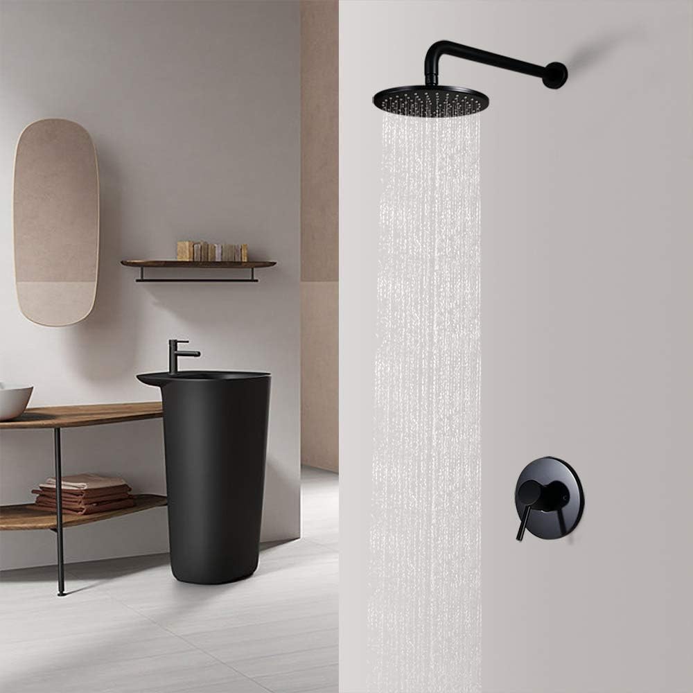 Lоwеѕt Prісе KunMai Round Rain Showerhead Only Wall Mount Shower System in Black
