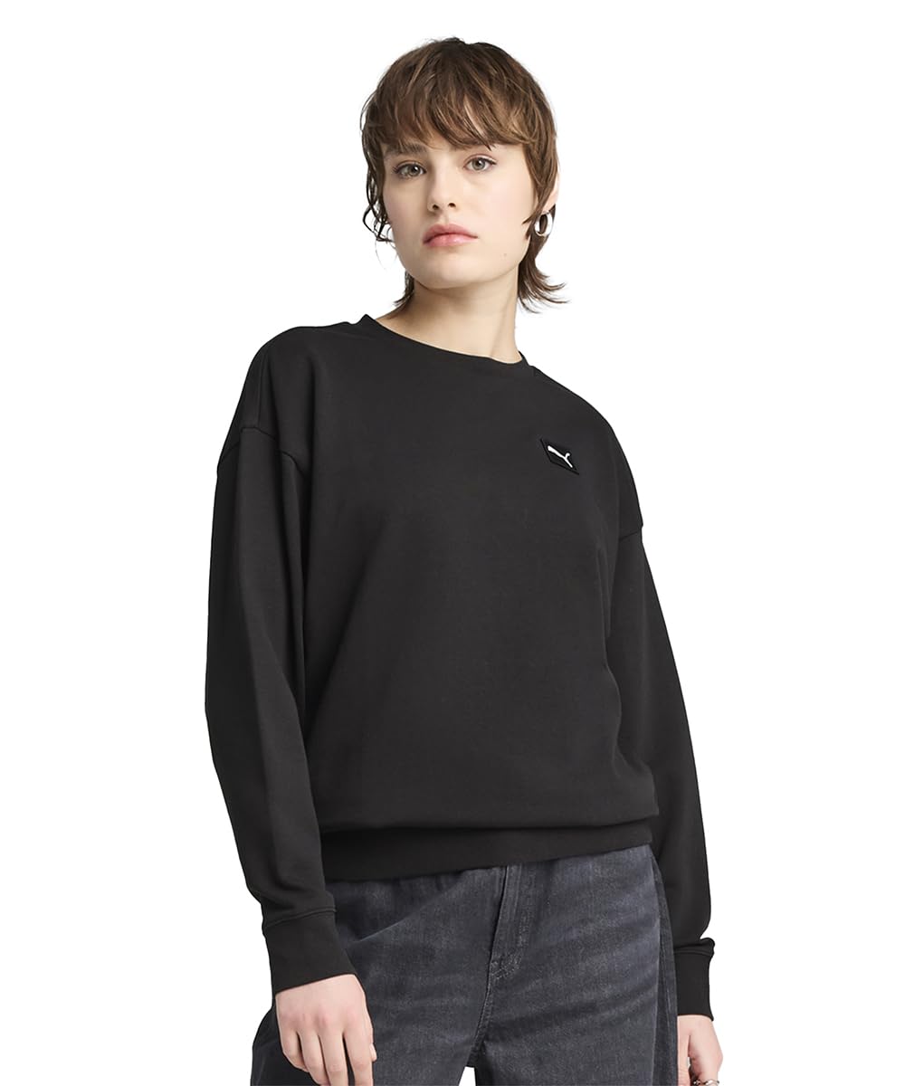 PUMA Men's Ess Elevated Relaxed Wash Crew Fl Crew Sweats (pack of 1)