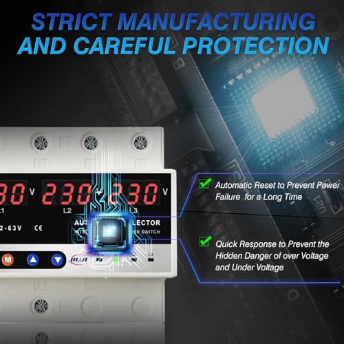 Protector de voltaje ajustable 3P con conmutación de fase automática HUIOP 4