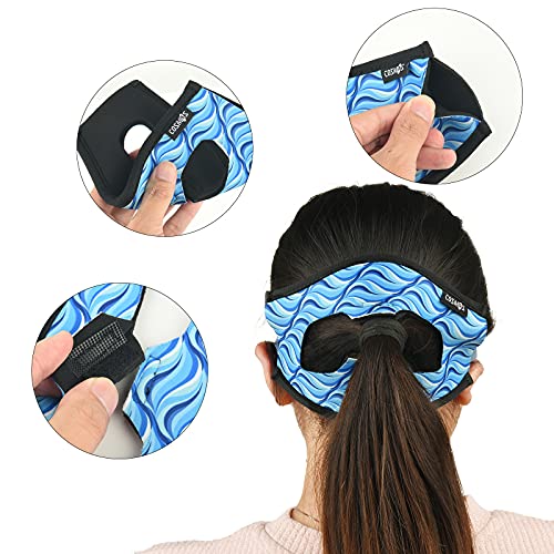 Cosmos 2 Pcs Diving Mask Strap Cover, Neoprene Swim Mask Slap Strap Cover Hair Protector And Snorkel Masks, Dive Wrapping Strap With Rear Blank Design Ideal, Waves Pattern (Blue+Pink), Sportdvrstrap #TOP3