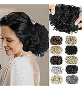 Liliyab Messy Hair Bun Hair Piece, Hair Buns Hair Piece, Combs in Ponytail Curly Synthetic Hair E...