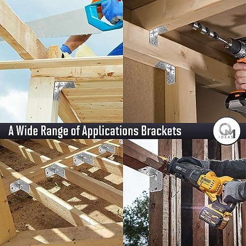 OMIDEAS 12 x Angle Brackets (70 x 70 x 55 x 2.5) Heavy Duty Corner Sleeper Bracket with Beading Timber Wood Metal Joining Fixing L Galvanised Steel Sheet Connector