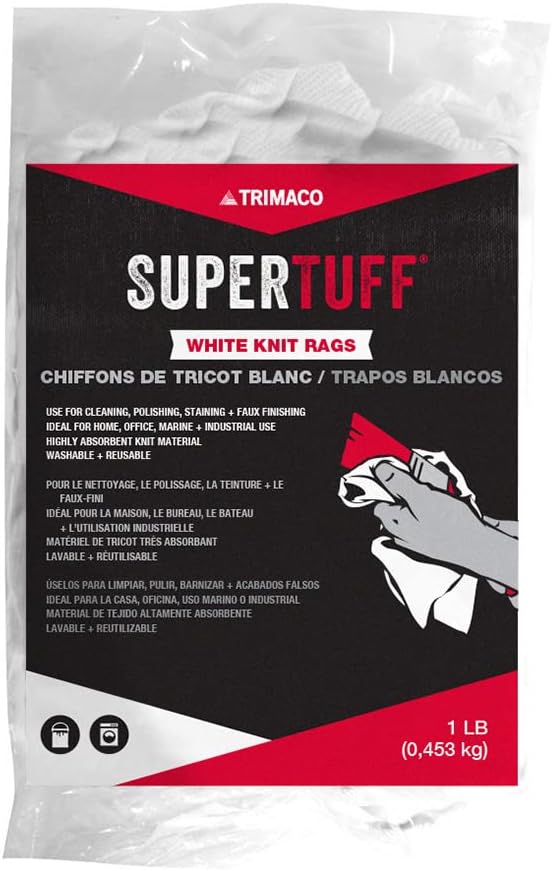 Trimaco 10844 T-Shirt Knit Wipers, White