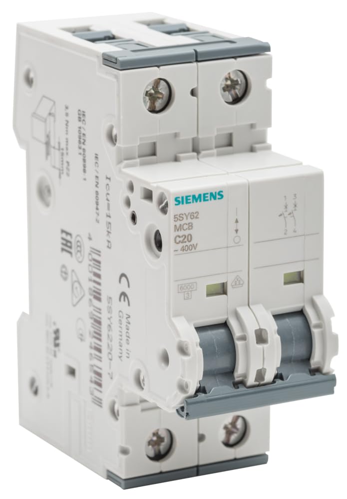 Disjoncteur électrique bipolaire 20 A Siemens : le choix idéal pour abriter le parafoudre de maison