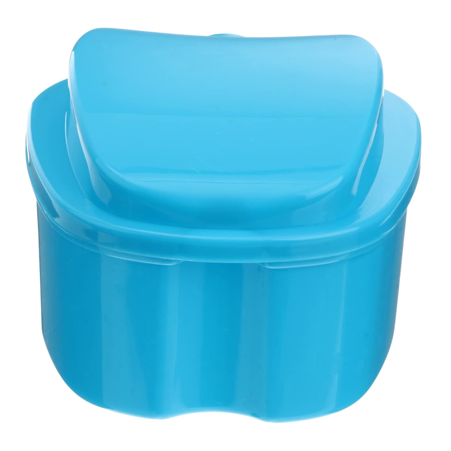 Ipetboom Denture Box Case with Hanging Net Light Blue Denture Storage Container for False Teeth Sturdy and Easy-to Holder for Daily Use