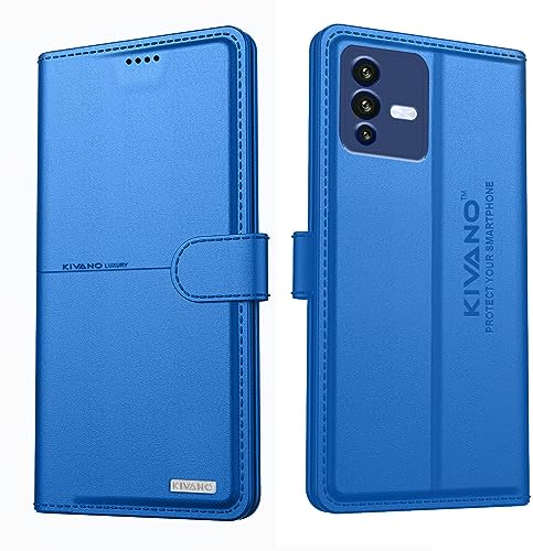 Image of Compatible with Vivo V23 Flip Cover | Leather Finish | Inside Pockets & Inbuilt Stand | Shockproof Wallet Style Magnetic Closure Back Cover Case