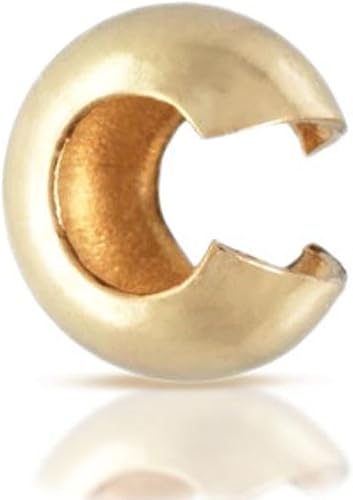 Adabele SS246-3 - 100 piezas de plata esterlina chapada en oro auténtico de 0.118 in (0.12 pulgadas) Pequeña cubierta de nudo de cuentas sueltas