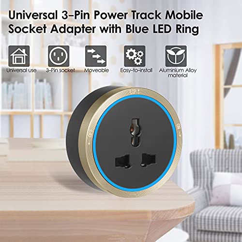 Moochy Tomadas de trilhos universais de 3 pinos Adaptador de soquetes de trilhos de energia Tomada d