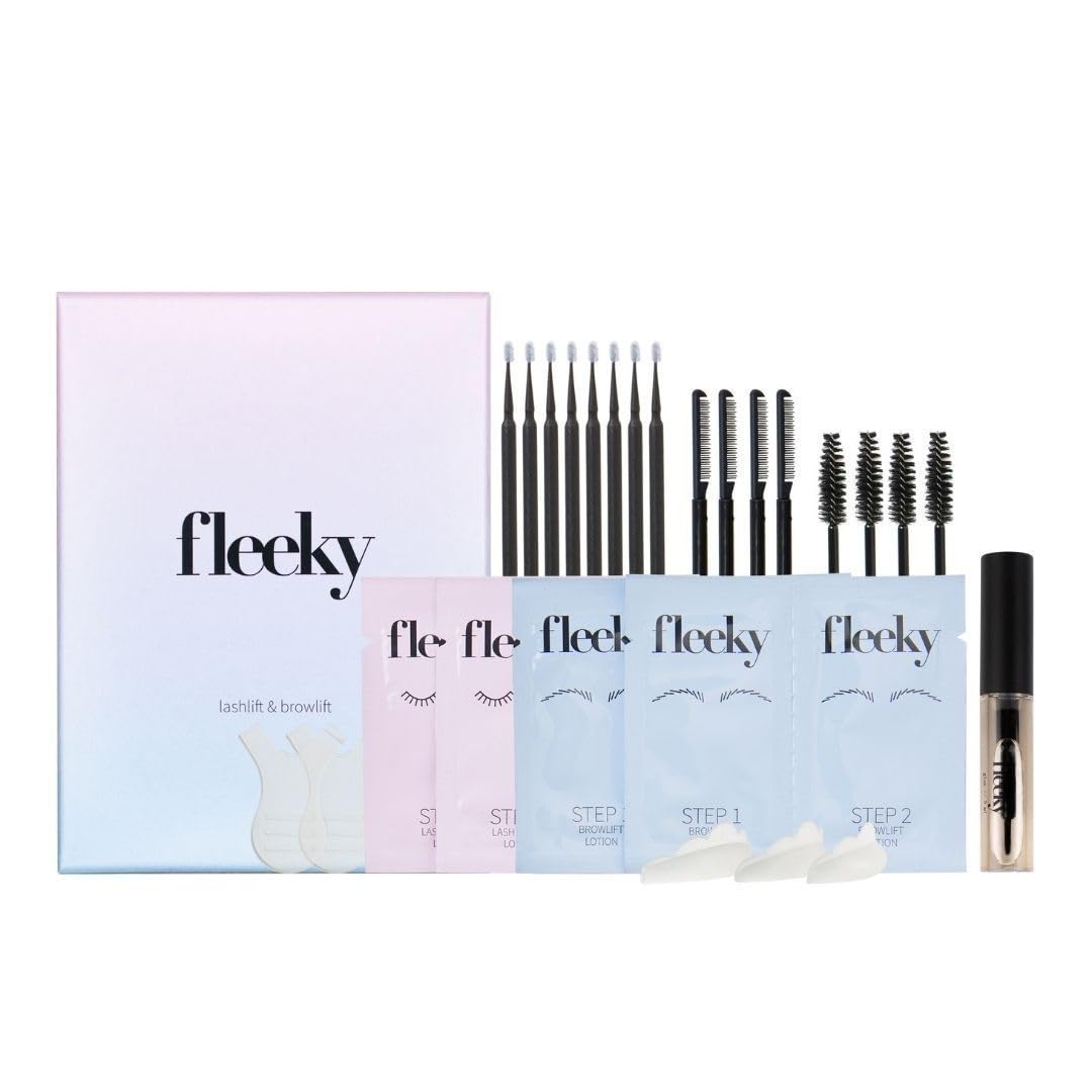 Fleeky Kit de lifting Lash & Brow végétalien et non testé sur les animaux - Sourcils et cils naturels et expressifs