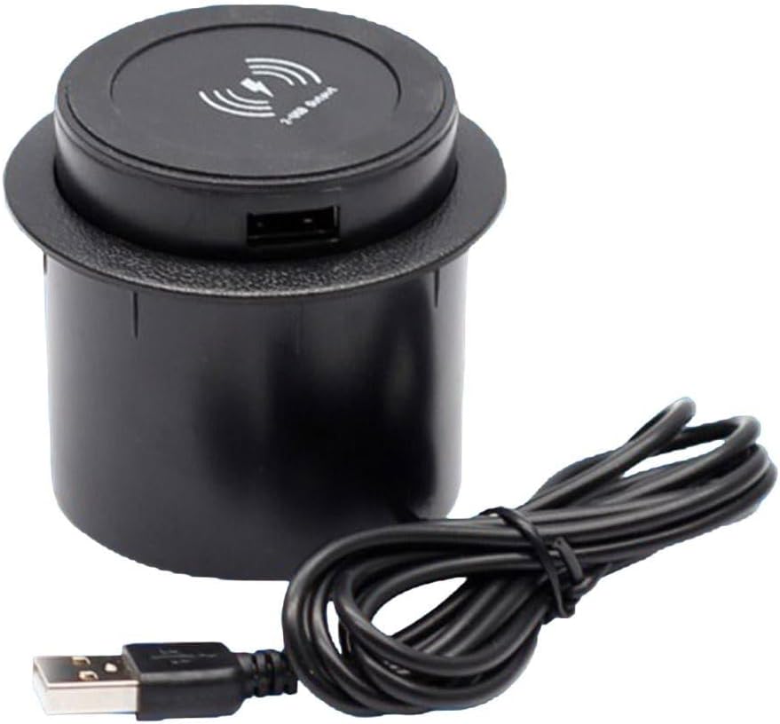 Easily Power Up All Your Essential Devices with This Elegant Embedded Wireless Charging Station on Your Desk