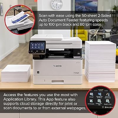 Canon imageCLASS MF462dw - Monochrome, Duplex Wireless Laser Printer, All-in-One with Scanner, Copier, Fax, Home or Office, Auto Document Feeder, Mobile Ready, 37 PPM, White