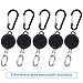 Selizo 5 Pcs Retractable Keychain Retractable Badge Holder Reel Clip ID Badge Holder with Steel Wire Rope, Black