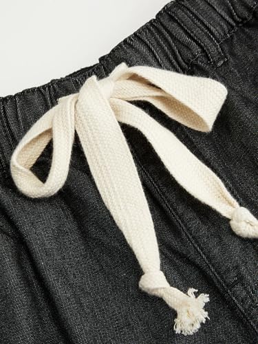 Image of CIDER Drawstring Baggy Jeans Women Mid Waisted Wide Leg Jeans with Pockets