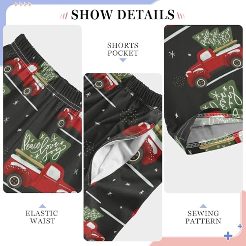 ZZKKO Christmas Truck Tree Dark Boys Pants for Kids Jogger Pants with Pockets S-XL4