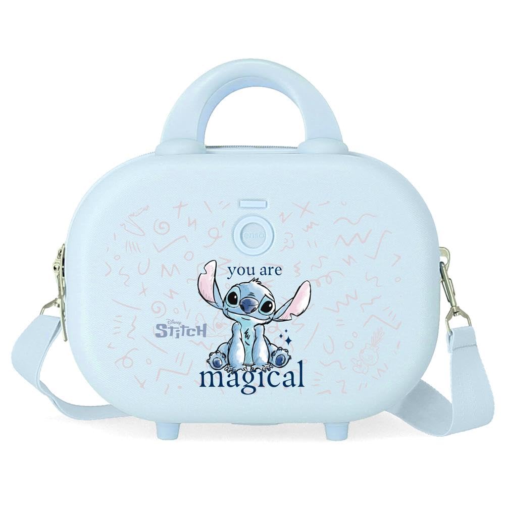 Disney Joumma Bags Stitch You Are Magical Maletas de Cabina, Set Maletas, Fabricada en ABS, un Material Resistente y Ligero, Cierre de combinación Lateral