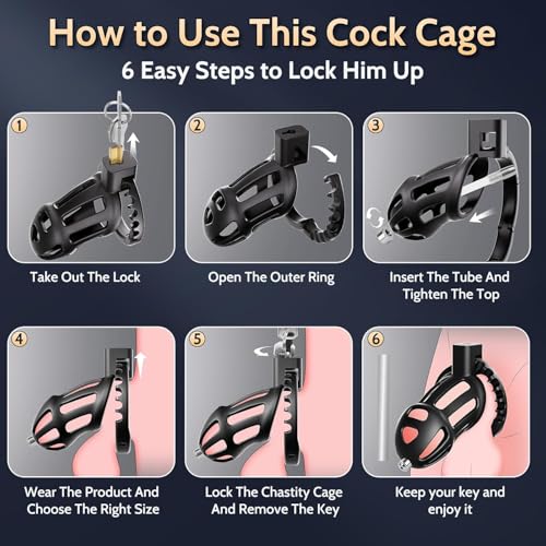 Chastity Cage Männer Sex Spielzeug für die Männer, Peniskäfig Keuschheitskäfig Herren, SM Fetisch Extrem Penis Bondage mit 8-fach verstellbarem Penisring weichem Harnröhrenkatheter, BDSM-Bondage