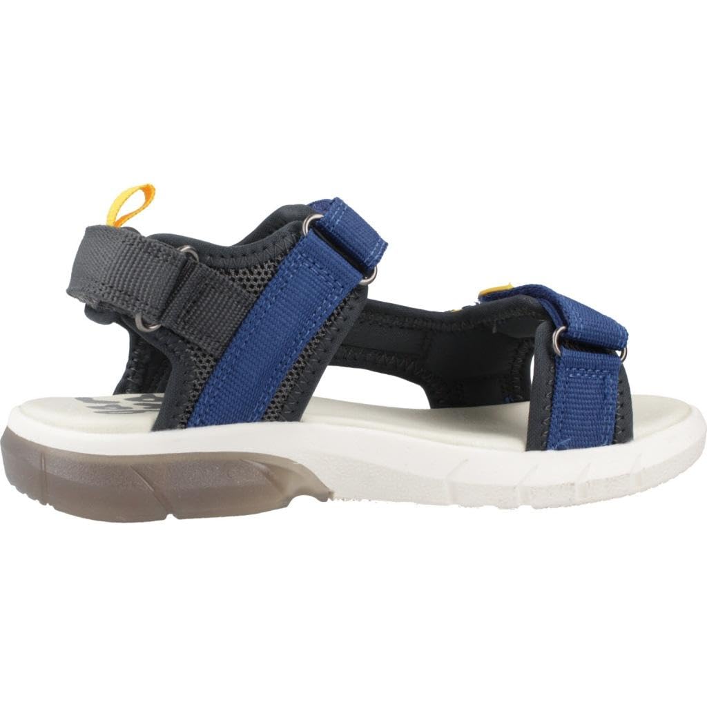 GARVALÍN 242855-A Sandalias Deportivas para niños, Color Azul Marino y Amarillo, Sandalias con Cinta Textil Adhesiva para Verano NIÑO Sandalias