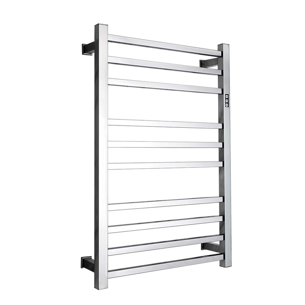 Scaldasalviette, scaldasalviette a 10 barre da parete, scaldasalviette elettrico a risparmio energetico da 88 W per il bagno, scaldasalviette in acciaio con interruttore on/off, stendibiancheria