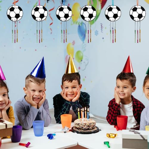 WEDNOK 9 Stück Fußball Windspiel Bastelset Kinder Holz Fussball Basteln Bastelhandwerk zum Bemalen EM 2024 Geschenke Kreativsets Geschenke für Kinder Fußballfan Geburtstag Bundesliga Party