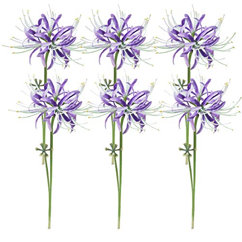 Image of 6 Stems 26.38 Inch Artificial Lycoris Radiata Spider Lily Flowers for Home Garden Decoration (Purple)