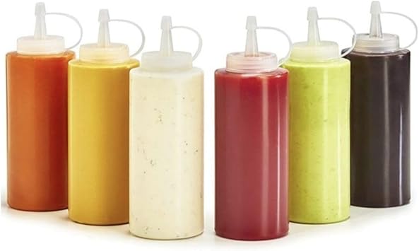 5DM-Tight Oil Sauce Bowl Bottle with Transparent Lid Plastic Oil Can 400 ml. AP-9028