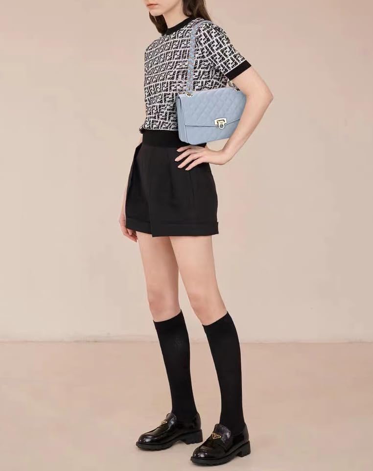 GM LIKKIE Quilted Shoulder Bag for Women, Medium Flap Crossbody Handbag with Chain Strap, Soft Vegan Leather Clutch Purse - Image 3